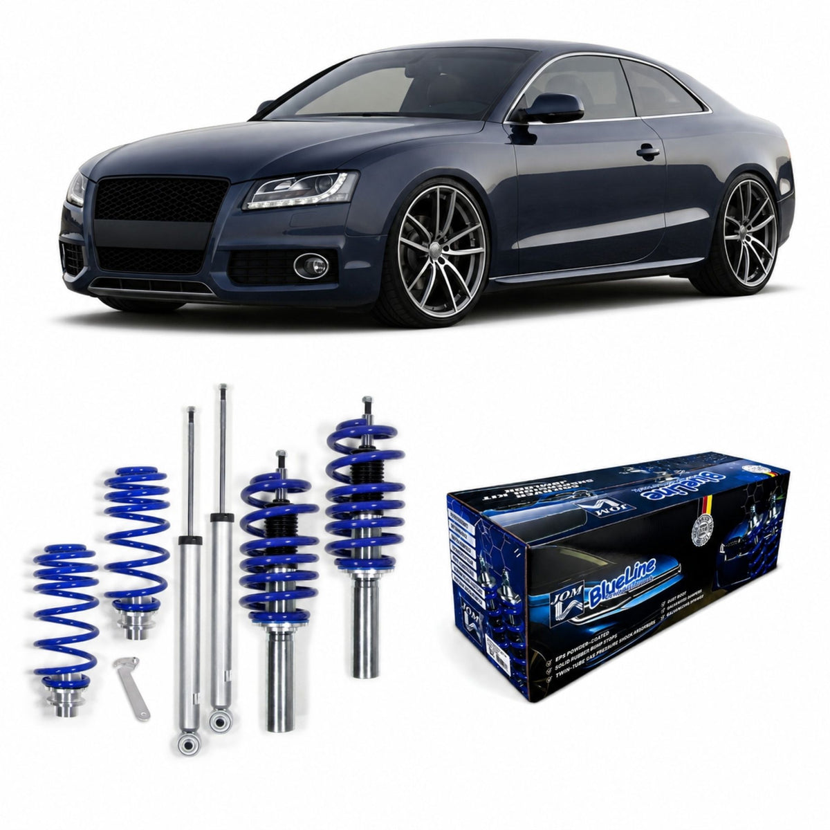 JOM BlueLine Combinés Filetés pour Audi A5 8T 1.8 TFSI 2.0 TDI 2.0 TFSl