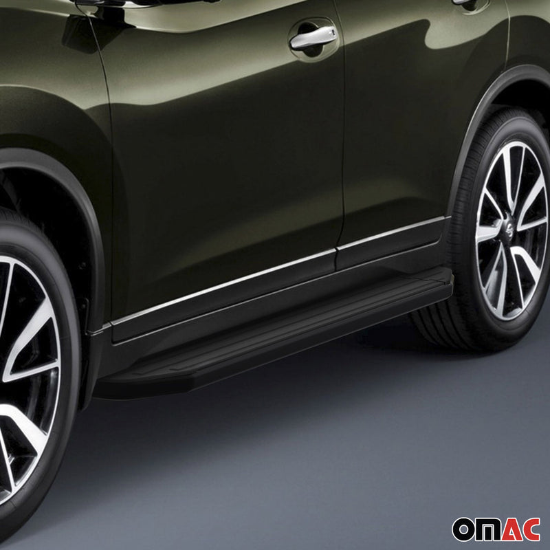 Marchepieds Latéraux pour Nissan Qashqai J10 2006-2014ABE Noir Alu