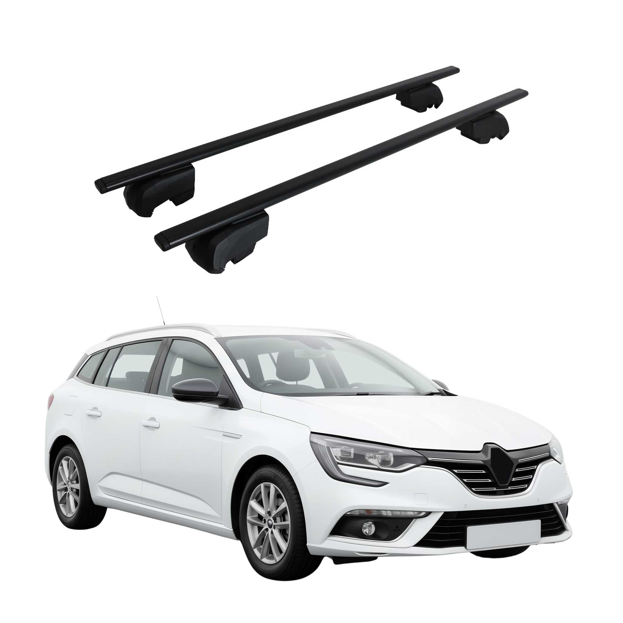 Barres de toit transversales pour Renault Megane mk4 Grandtour 2016-22 Fer Noir