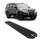 Marchepieds Latéraux pour Mitsubishi Pajero V80 2006-2021 Noir Aluminium 2Pcs