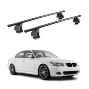 Barres de toit transversales acier pour Bmw Serie 5 E60 2004-2010 TÜV Noir 2Pcs