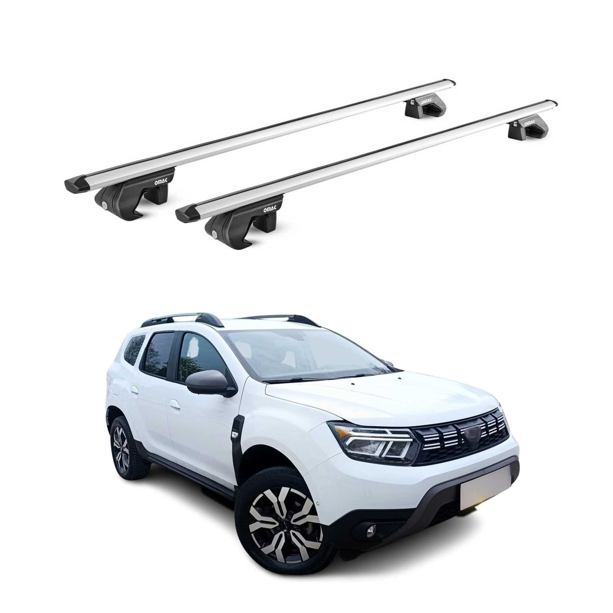 Barres de Toit transversales pour Dacia Duster III 2024-2027 Aluminium Gris 2Pcs