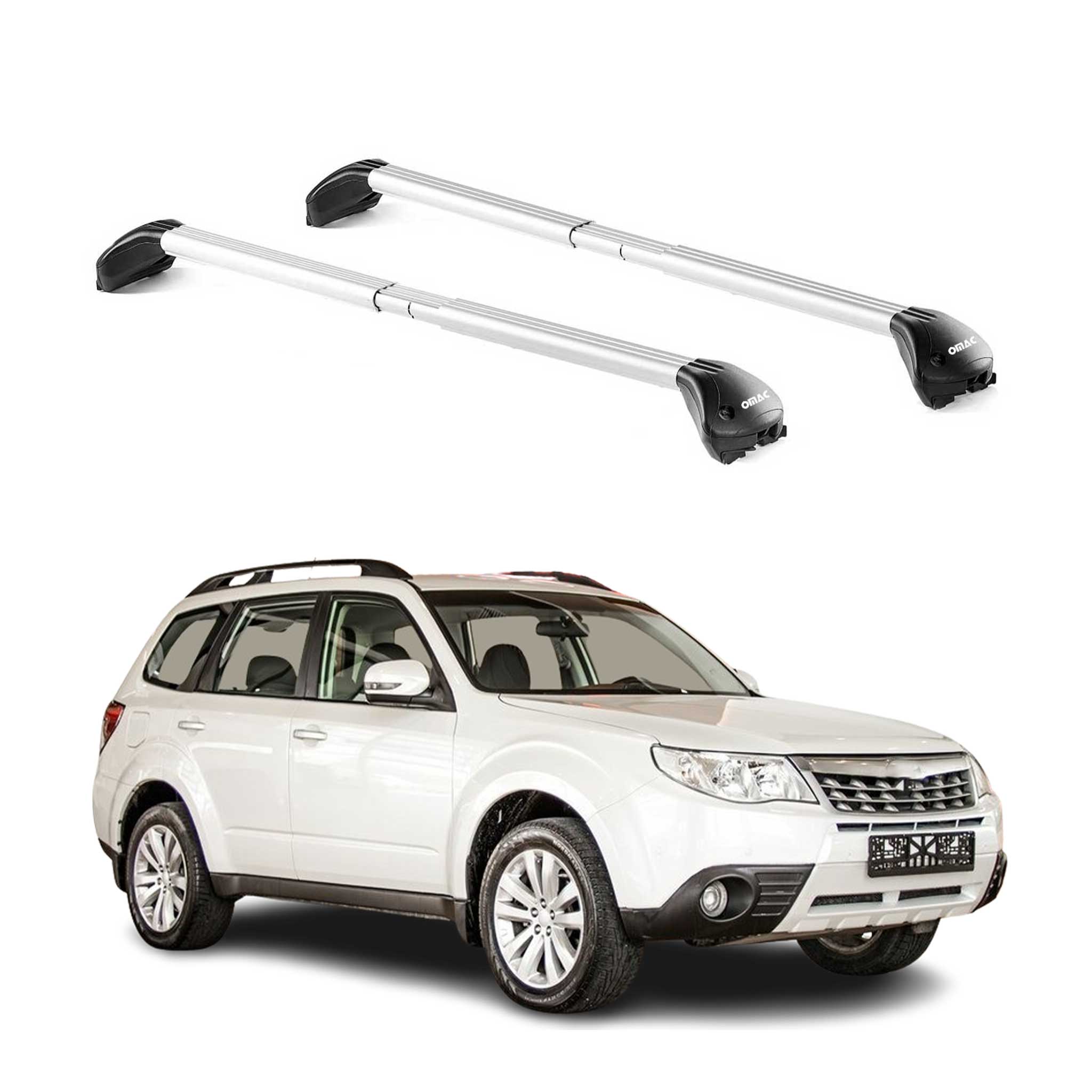 Barres de toit pour Subaru Forester III IV 2008-2018 Gris Argenté 2 pièces ABE