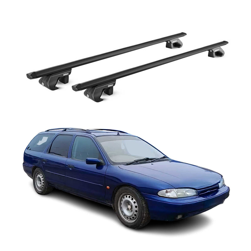 Barres de toit transversales pour Ford Mondeo Break 1993-2014 Alu Noir 2x ABE