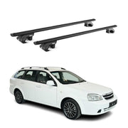 Barres de toit transversales pour Chevrolet Nubira Break 2005-2009 Alu Noir ABE
