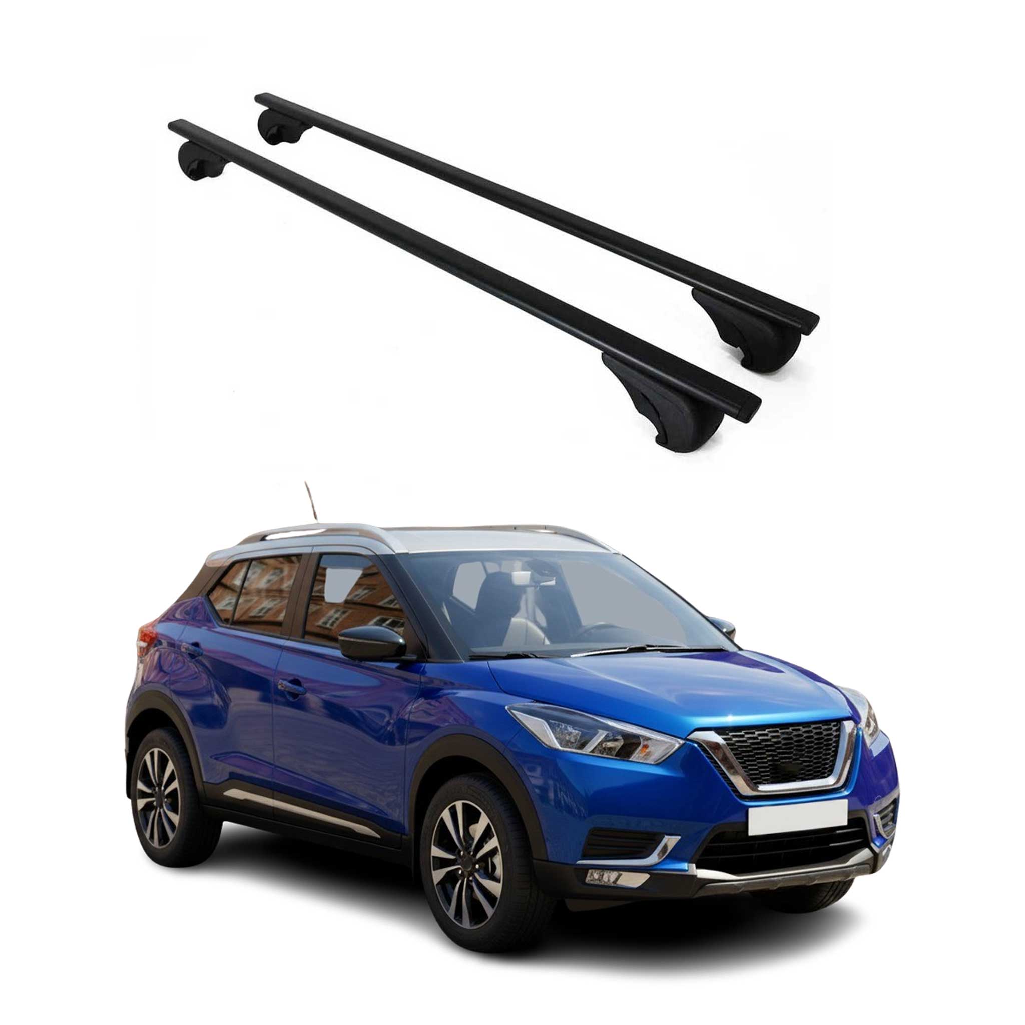 Barres de toit Transversales pour Nissan Kicks 2016-2026 Fer Noir