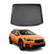 OMAC Tapis de coffre pour Subaru XV Crosstrek 2013-2017 en caoutchouc Noir
