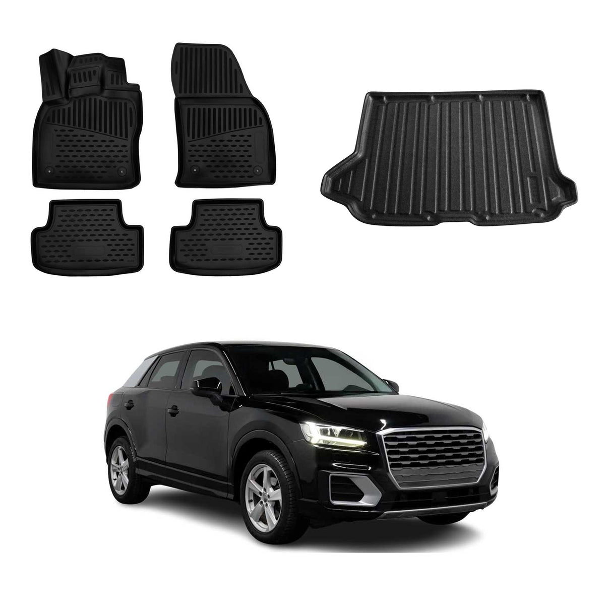 OMAC Kit Tapis de Sol et Coffre pour Audi Q2 2017-2026