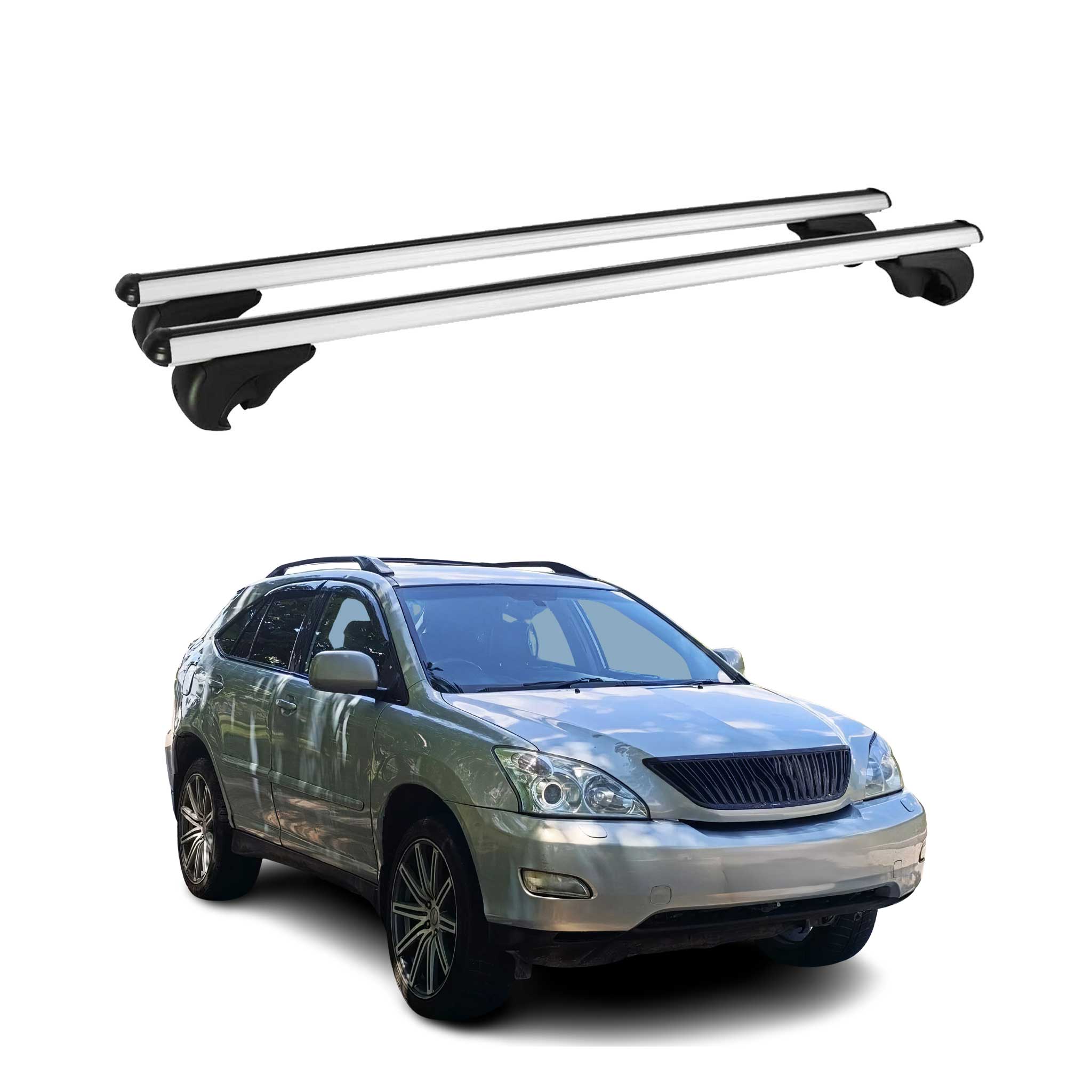 Barres de toit Transversales pour Lexus RX 2003-2009 Aluminium Argent