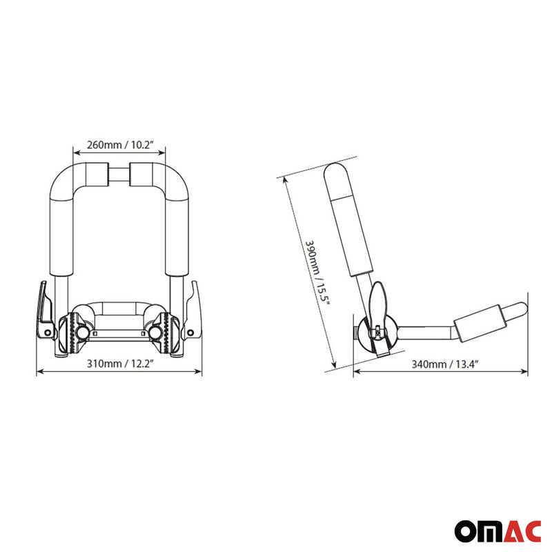 Menabo Porte-kayak de toit support canoë 2 pièces porte-bateau sangles fixation
