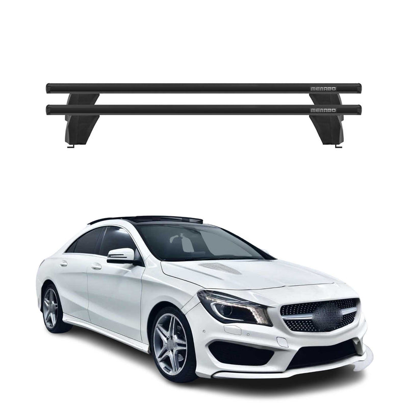 Menabo Barres de toit Transversales pour Mercedes CLA C117 2013-2019 Alu Noir
