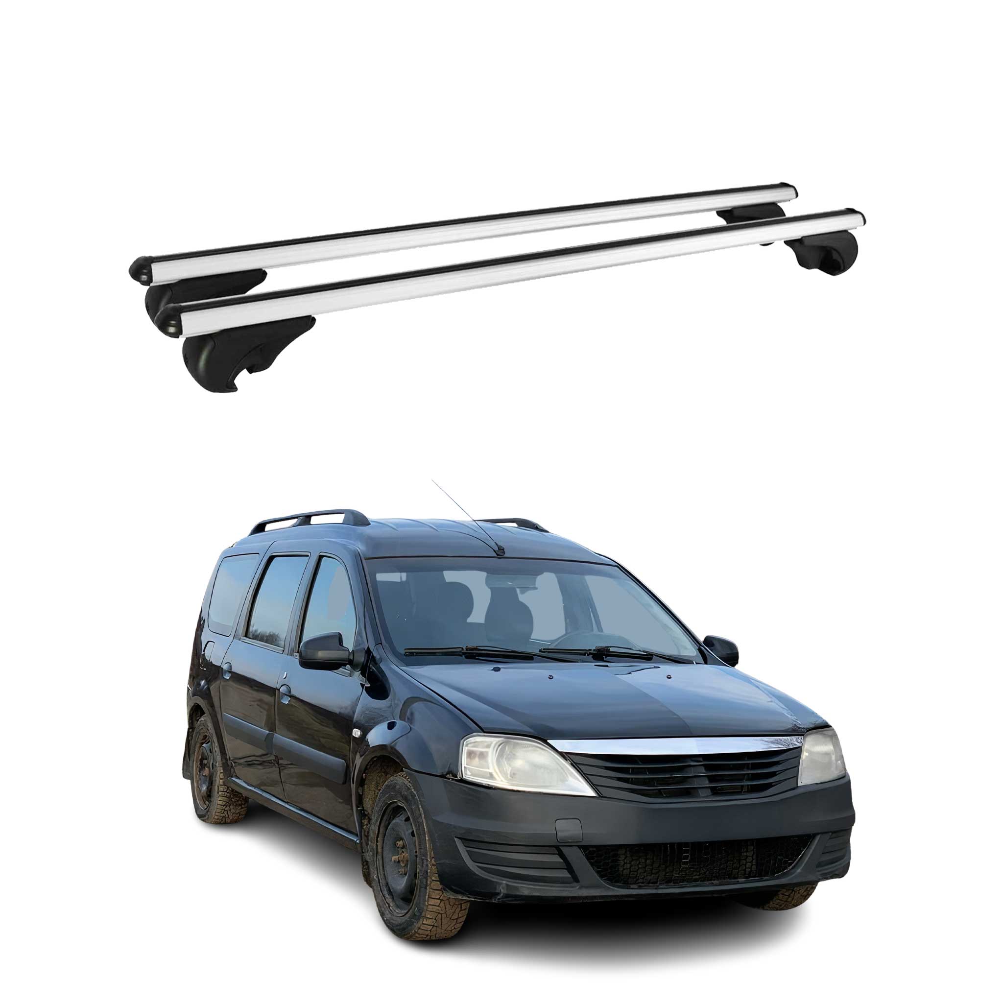 Barres de toit Transversales pour Dacia Logan MCV 2007-2012 Aluminium Argent