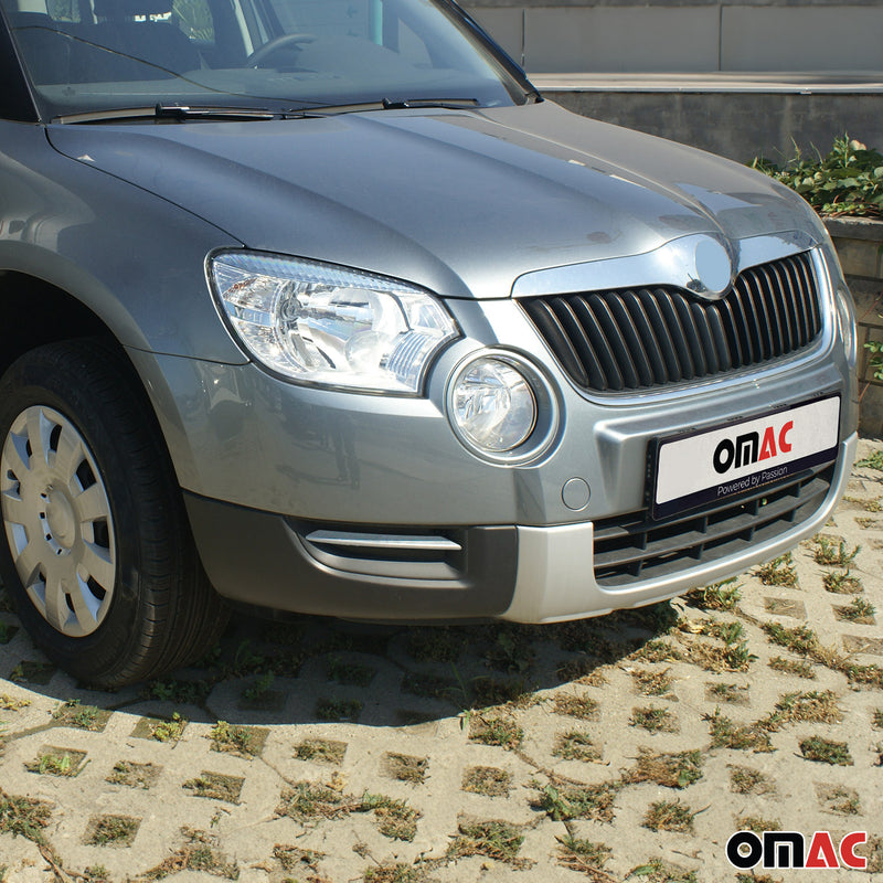 Cadre Phare Antibrouillard pour Skoda Yeti 2010-2013 en acier inox Chromé