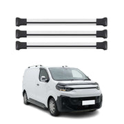 Barres de toit transversales pour Fiat Scudo 2022-2026 Aluminium Gris 3 pcs