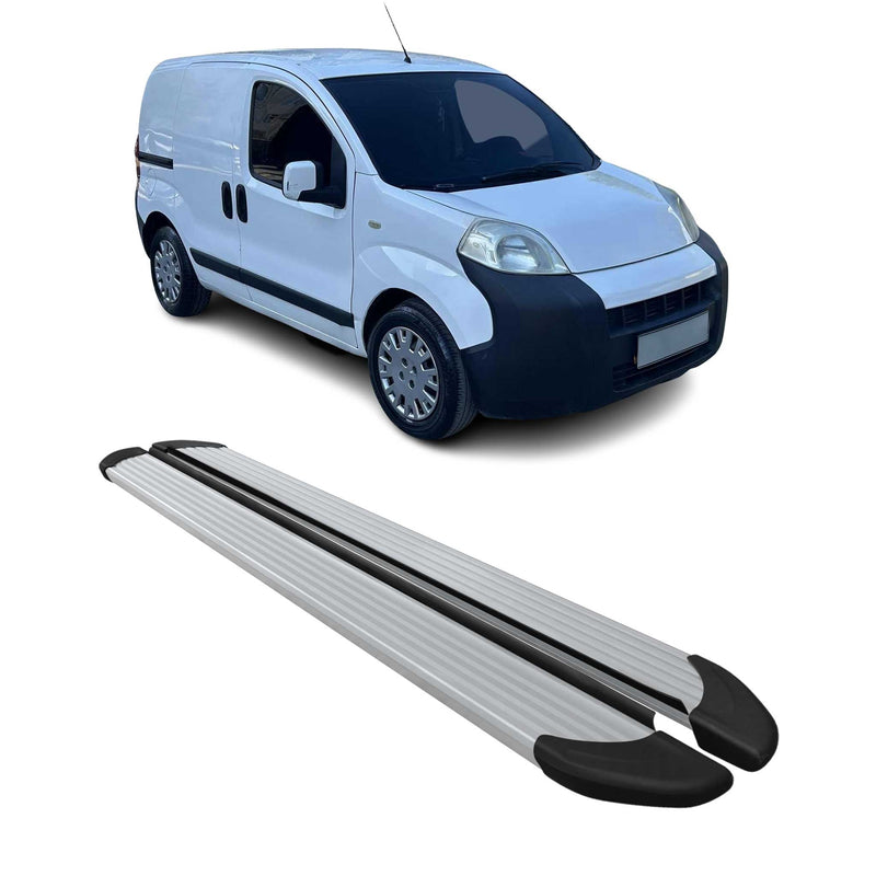 Marchepieds Latéraux pour Peugeot Bipper 2008-2021 Aluminium Argent 2Pcs