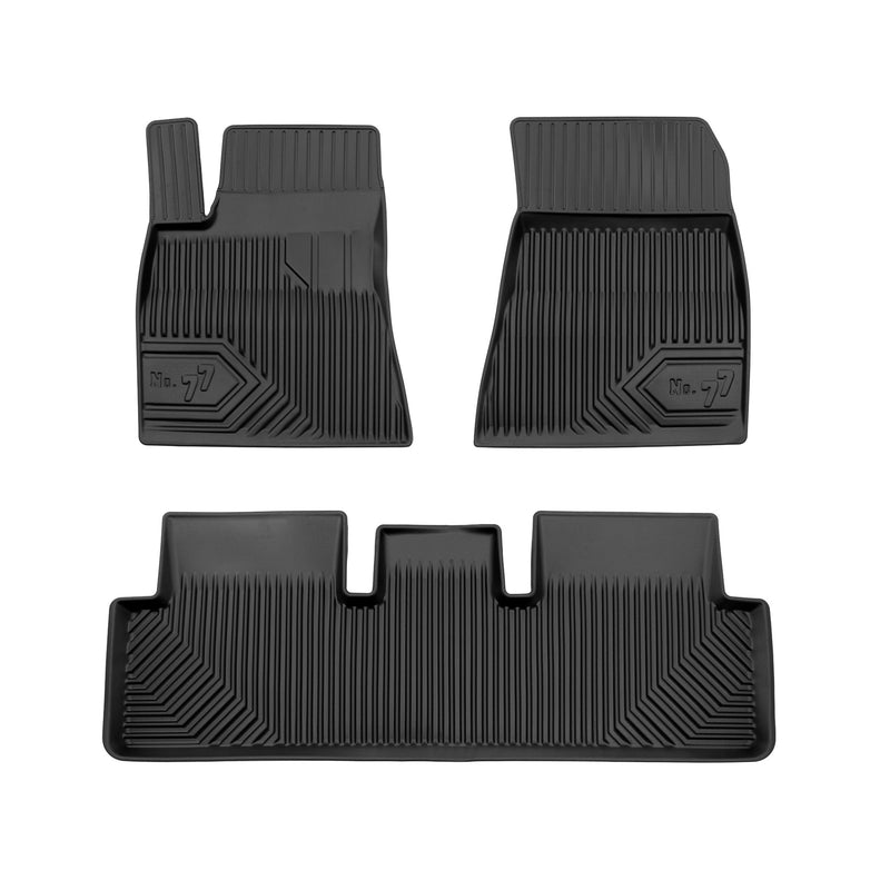Tapis de Sol de Voiture No.77 pour Tesla Model 3 2017-2023 Pre-FL TPE Noir 3Pcs