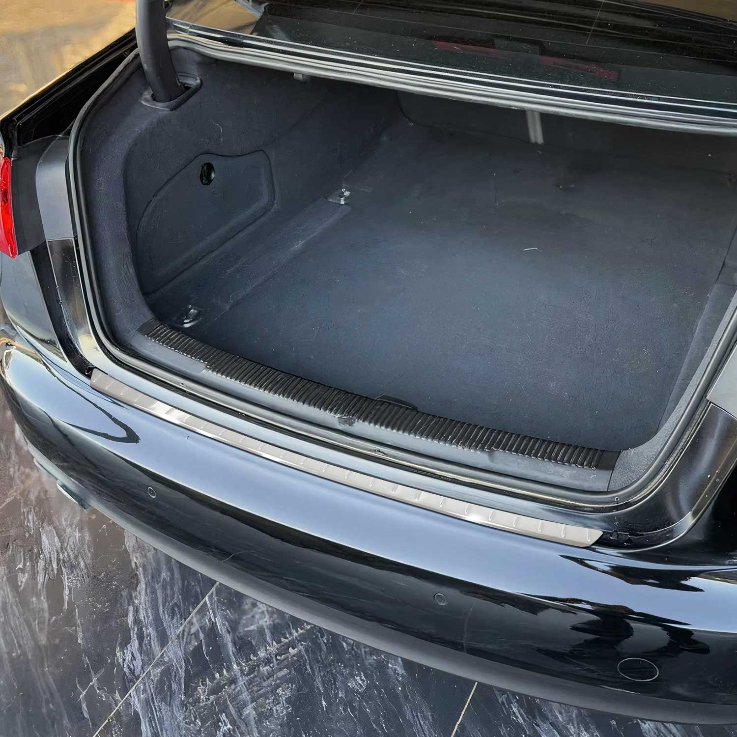 Protection seuil de pare-chocs pour Audi A6 C7 2011-2018 Berline Acier Chromé