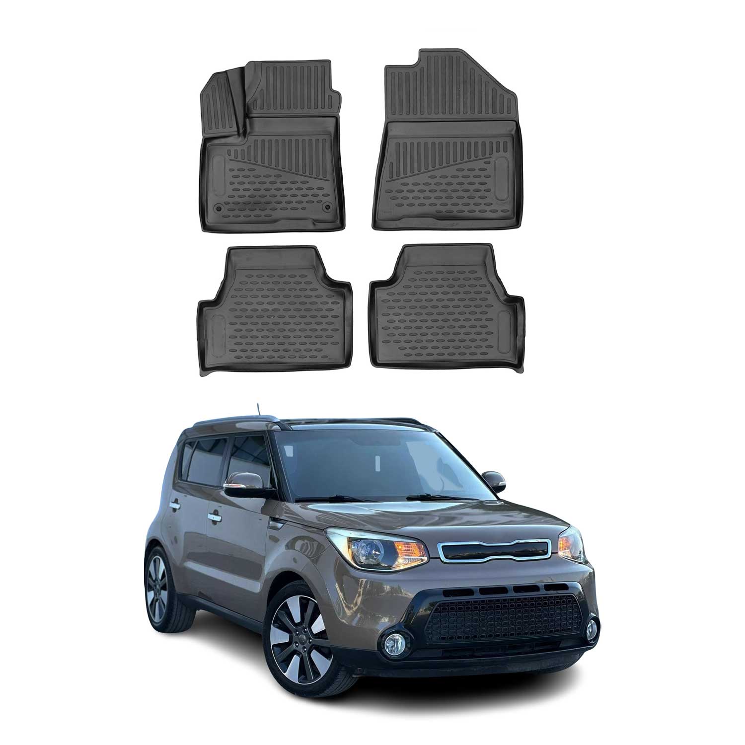OMAC Tapis de sol pour Kia Soul EV 2014-2019 sur mesure en caoutchouc