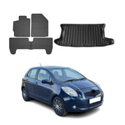 Kit Tapis de sol et coffre pour Toyota Yaris 2005-2010 HB TPE Noir