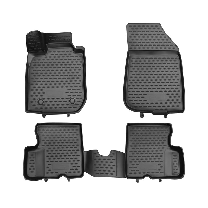 OMAC Tapis de sol pour Dacia Duster 2010-2014 2WD sur mesure en caoutchouc Noir