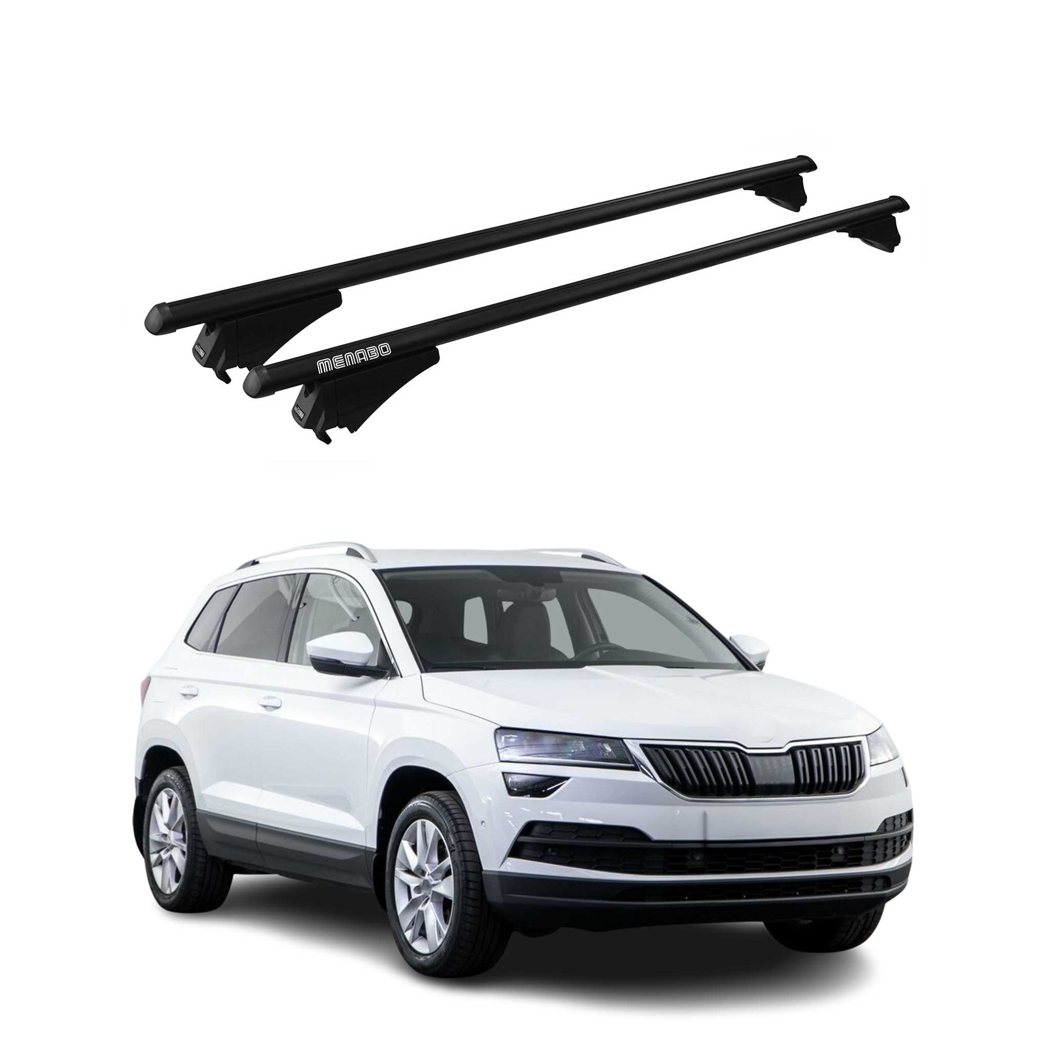 Tiger Barres de toit transversales pour Skoda Karoq 2017-2026 Noir