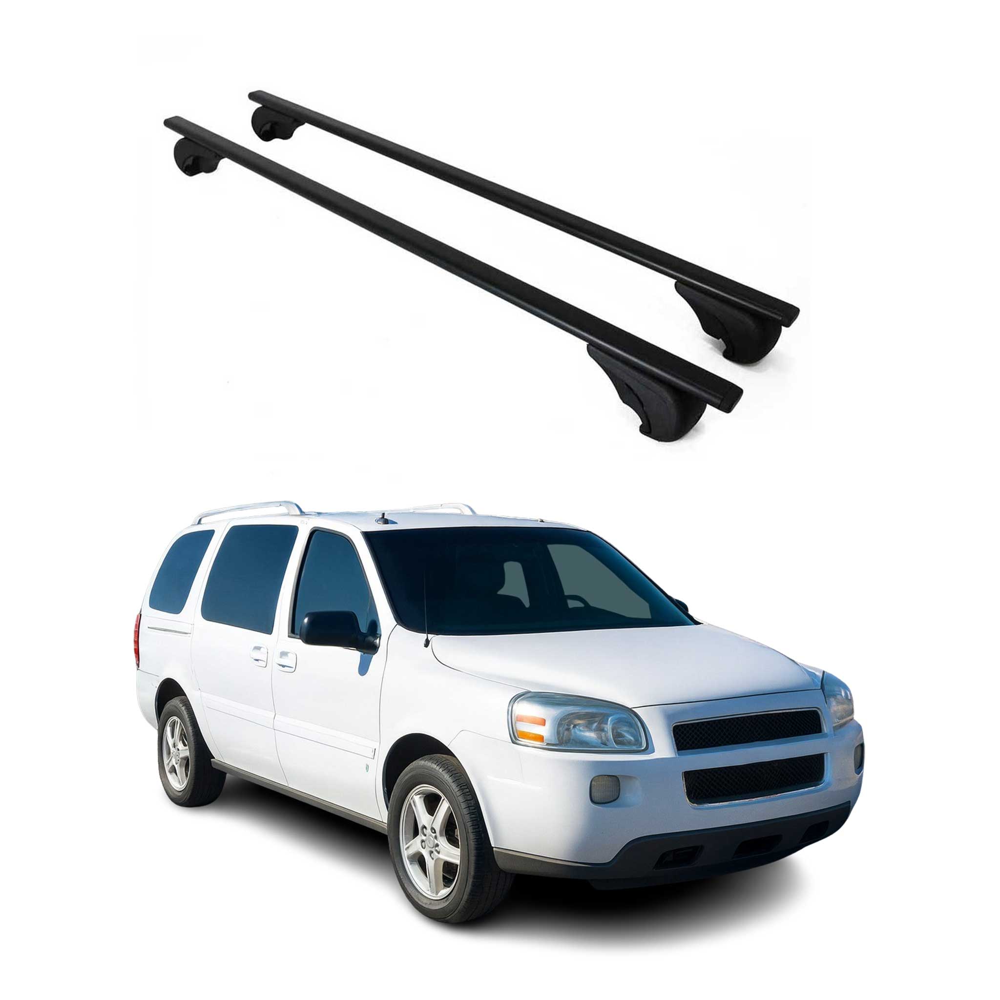 Barres de toit Transversales pour Chevrolet Uplander 2005-2009 Fer Noir