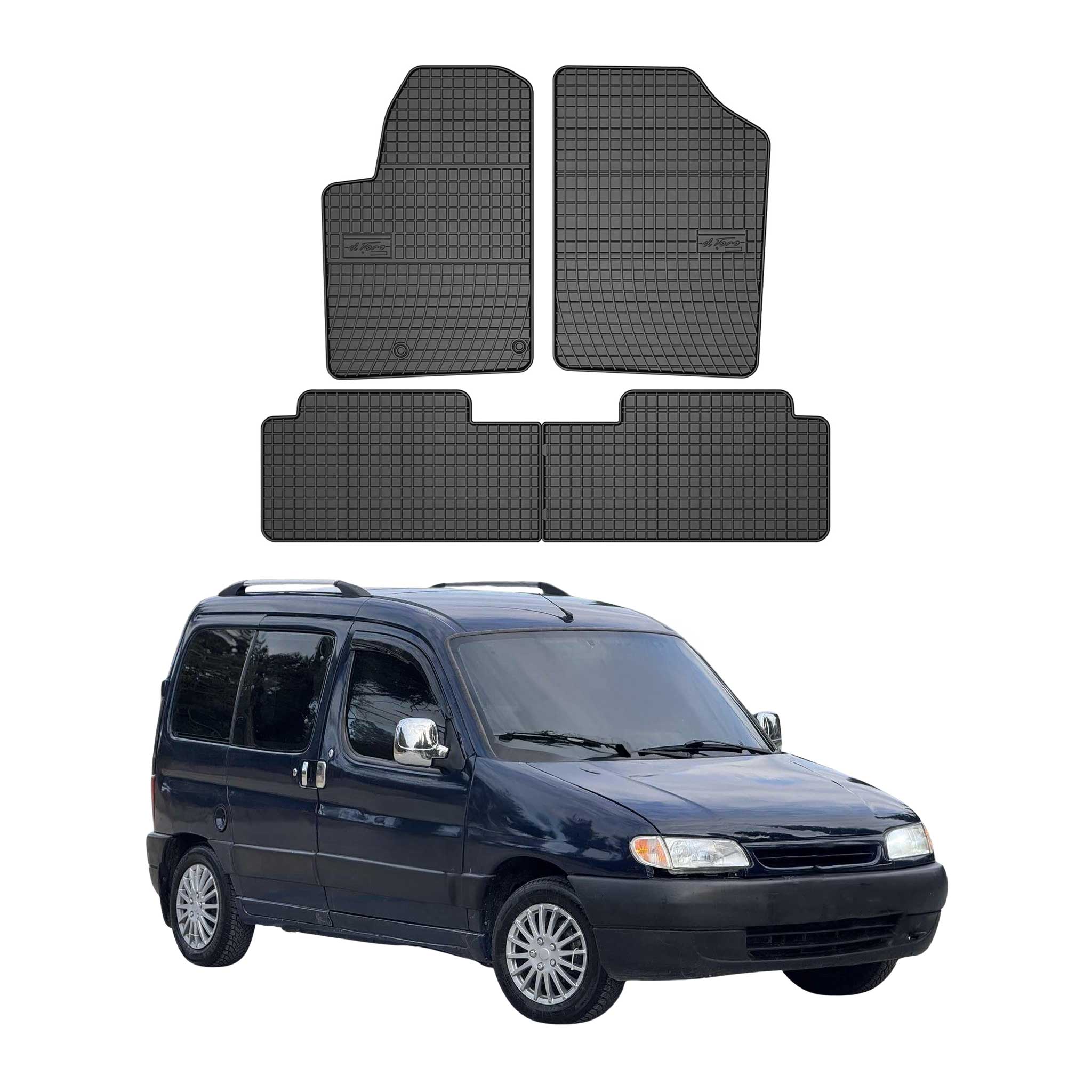Tapis de Sol pour Citroen Berlingo 1996-2008 Caoutchouc Noir