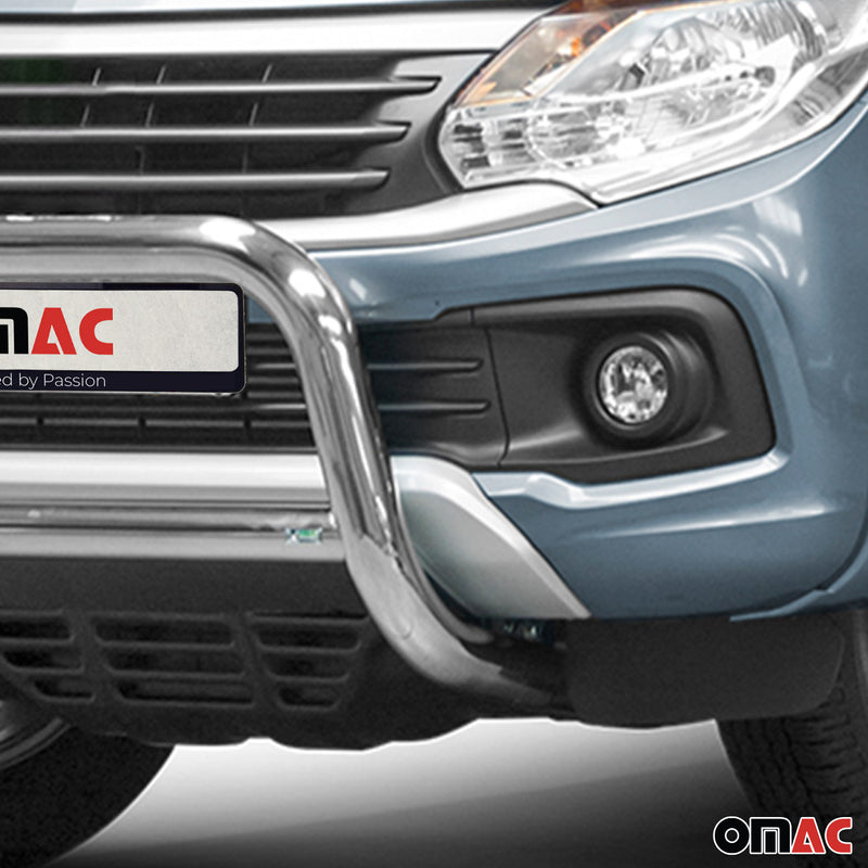 Pare-Buffle Avant Pour Fiat Fullback 2016-2019 en Acier Inox Argent