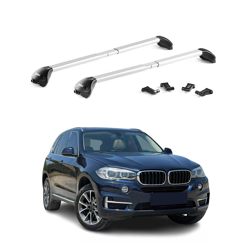 Barres de toit transversales pour BMW X5 F15 2014-2018 Alu Gris Argenté 2x ABE