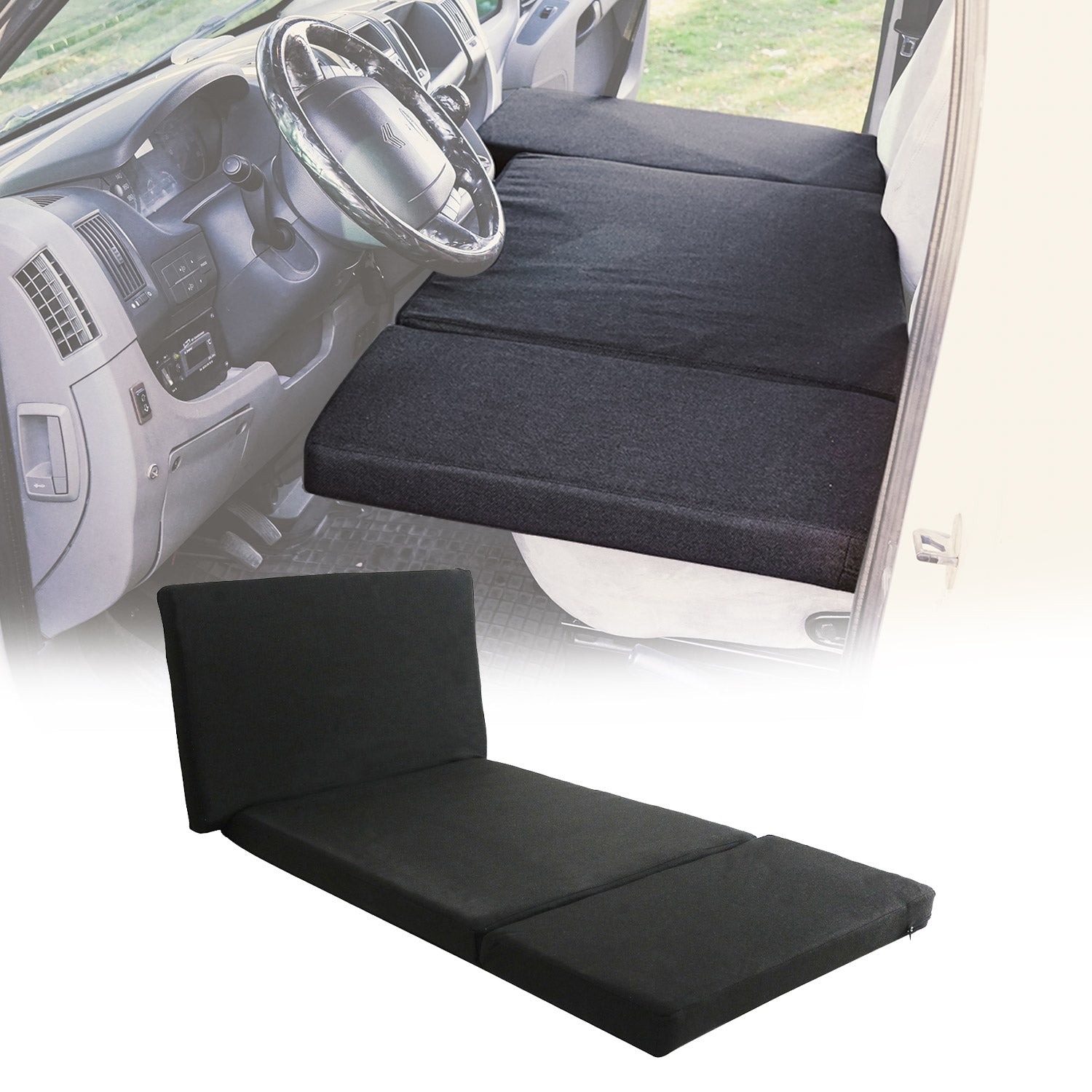 OMAC Matelas de Camping Pliable pour Fiat Ducato 2006-2025 Noir Polyester