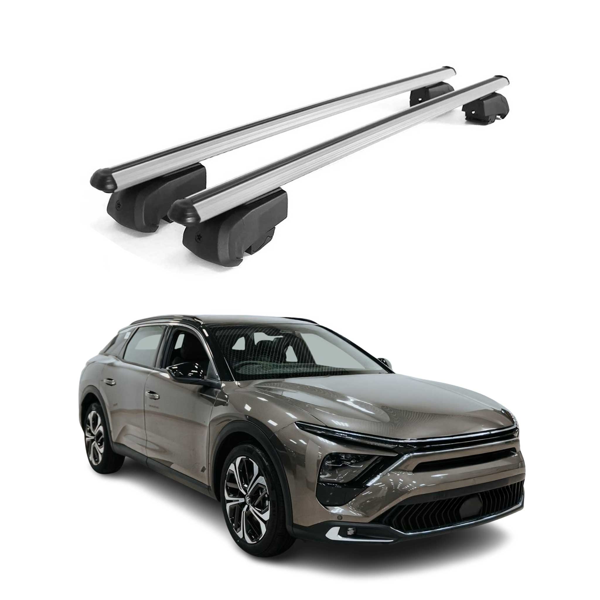 Barres de toit Transversales pour Citroen C5 X I 2022-2025 Alu Gris ABE