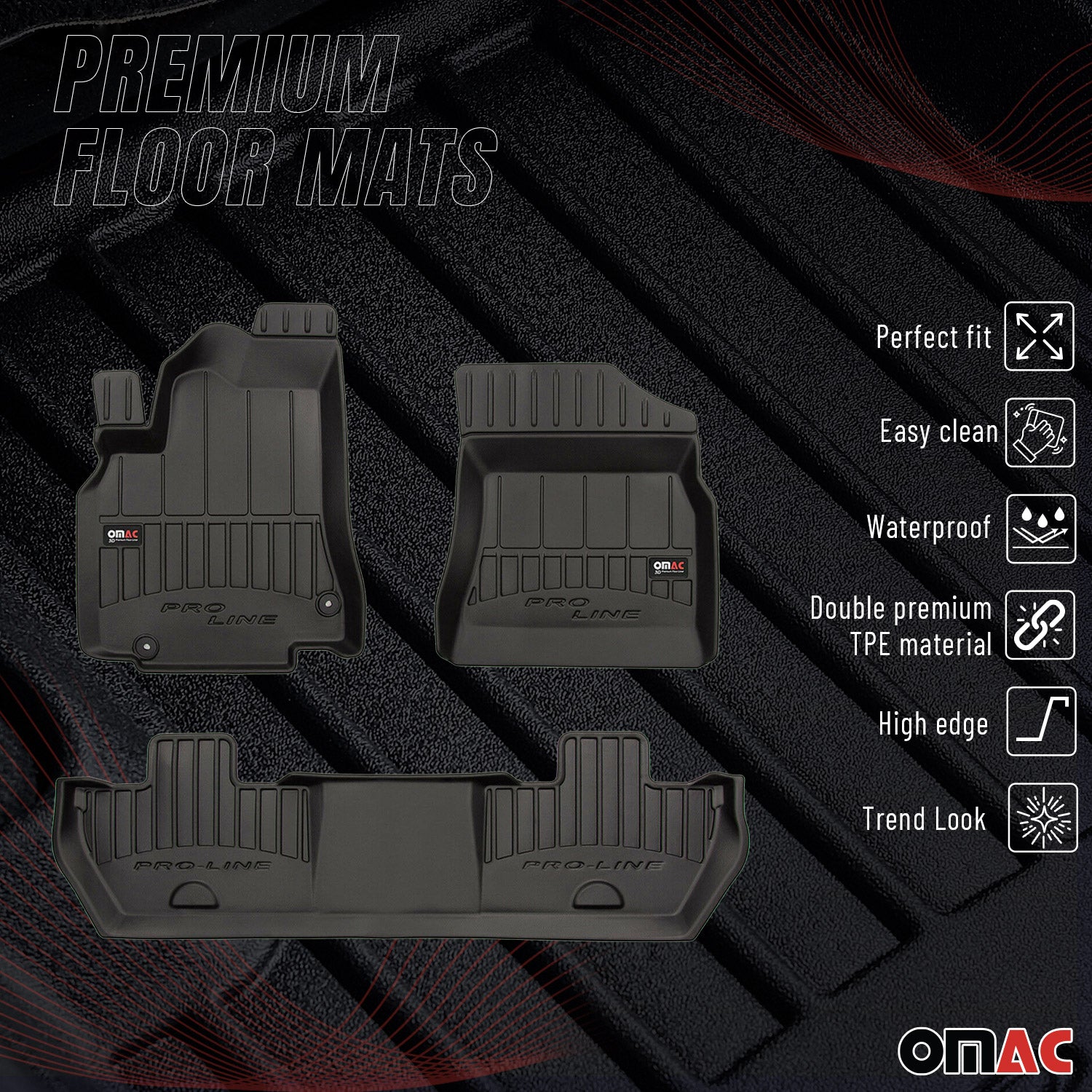 Tapis de Sol pour Citroen Berlingo 2008-2018 TPE Noir