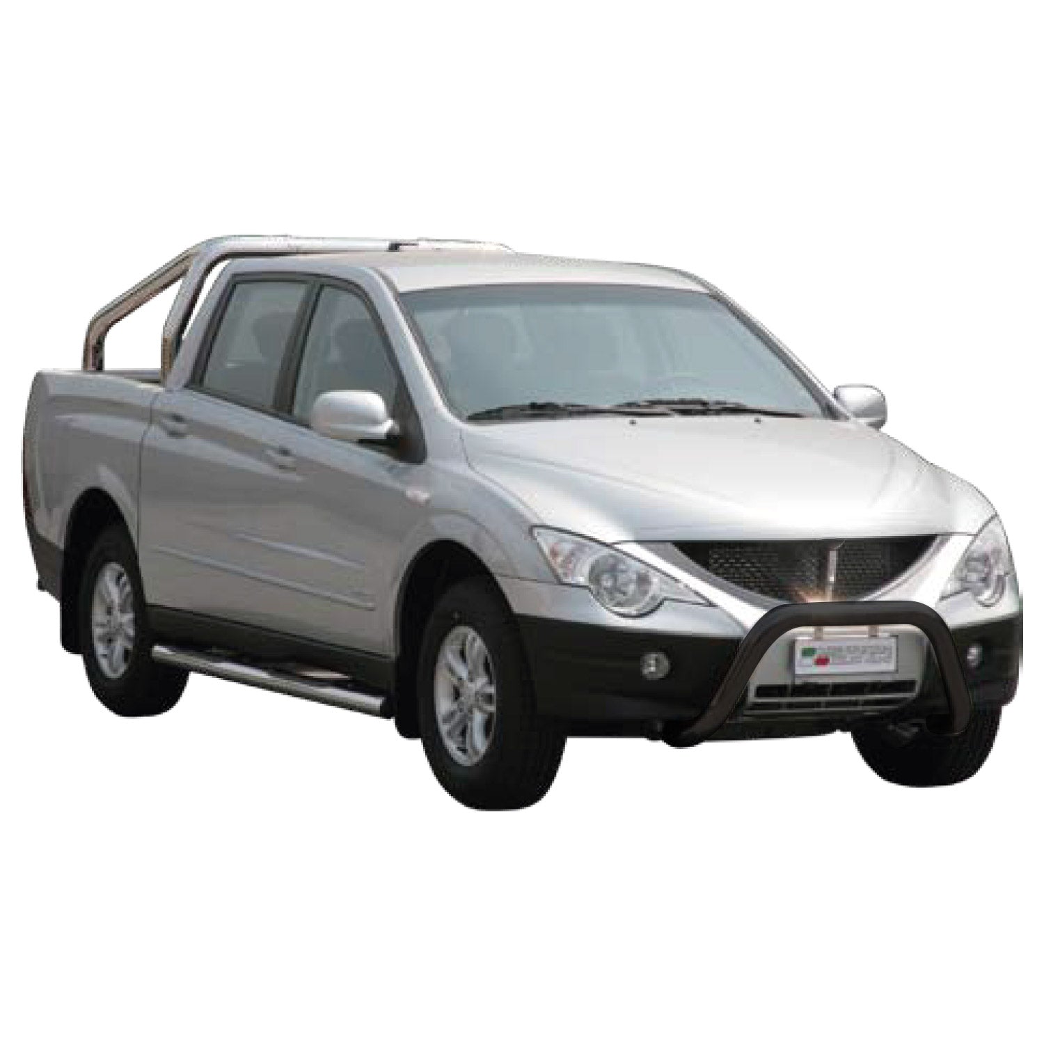 Pare-buffle Avant pour SsangYong Actyon Sports 2007-2012 76 mm en Acier Noir