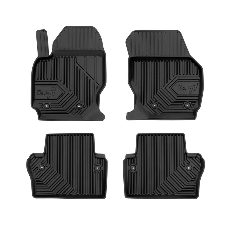 Tapis de sol No.77 pour Volvo S80 II 2006-2016 / V70 III 2007-2016 TPE Noir 4Pcs