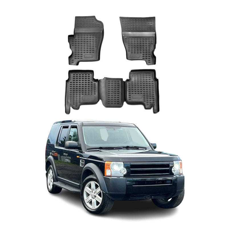OMAC Tapis de sol pour Land Rover Discovery L319 2004-2009 en caoutchouc Noir