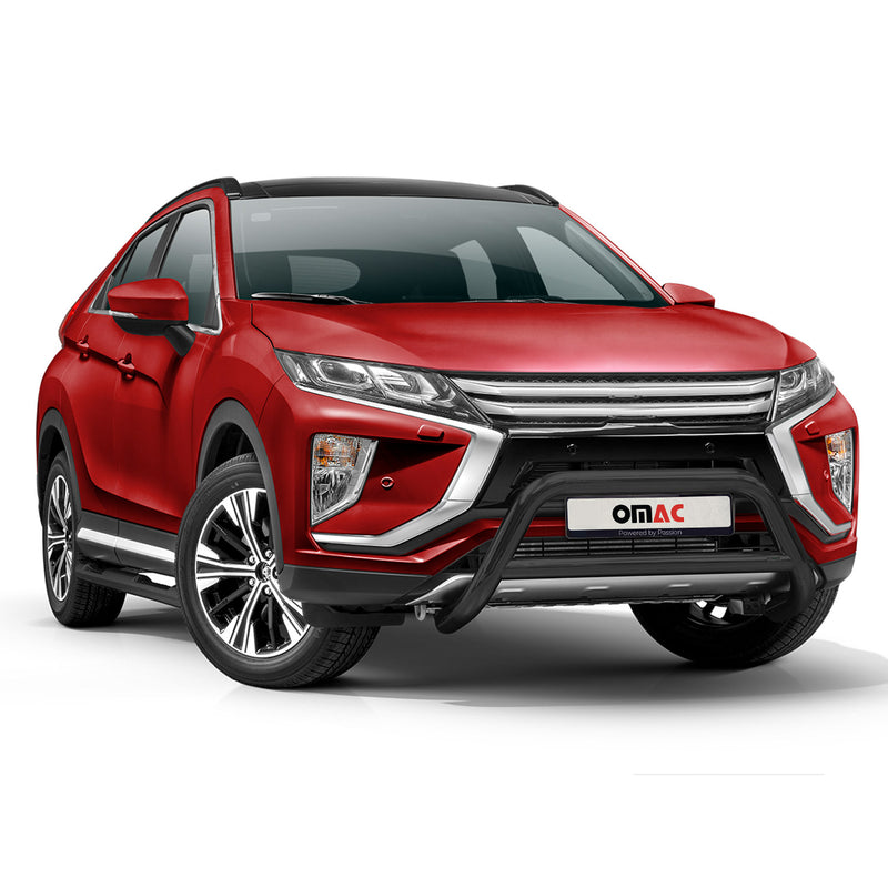 Pare-Buffle Avant Pour Mitsubishi Eclipse Cross 2017-2024 Noir en Acier Inox