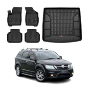 Kit Tapis de Sol et Coffre pour Fiat Freemont 2011-2015 en Caoutchouc Noir