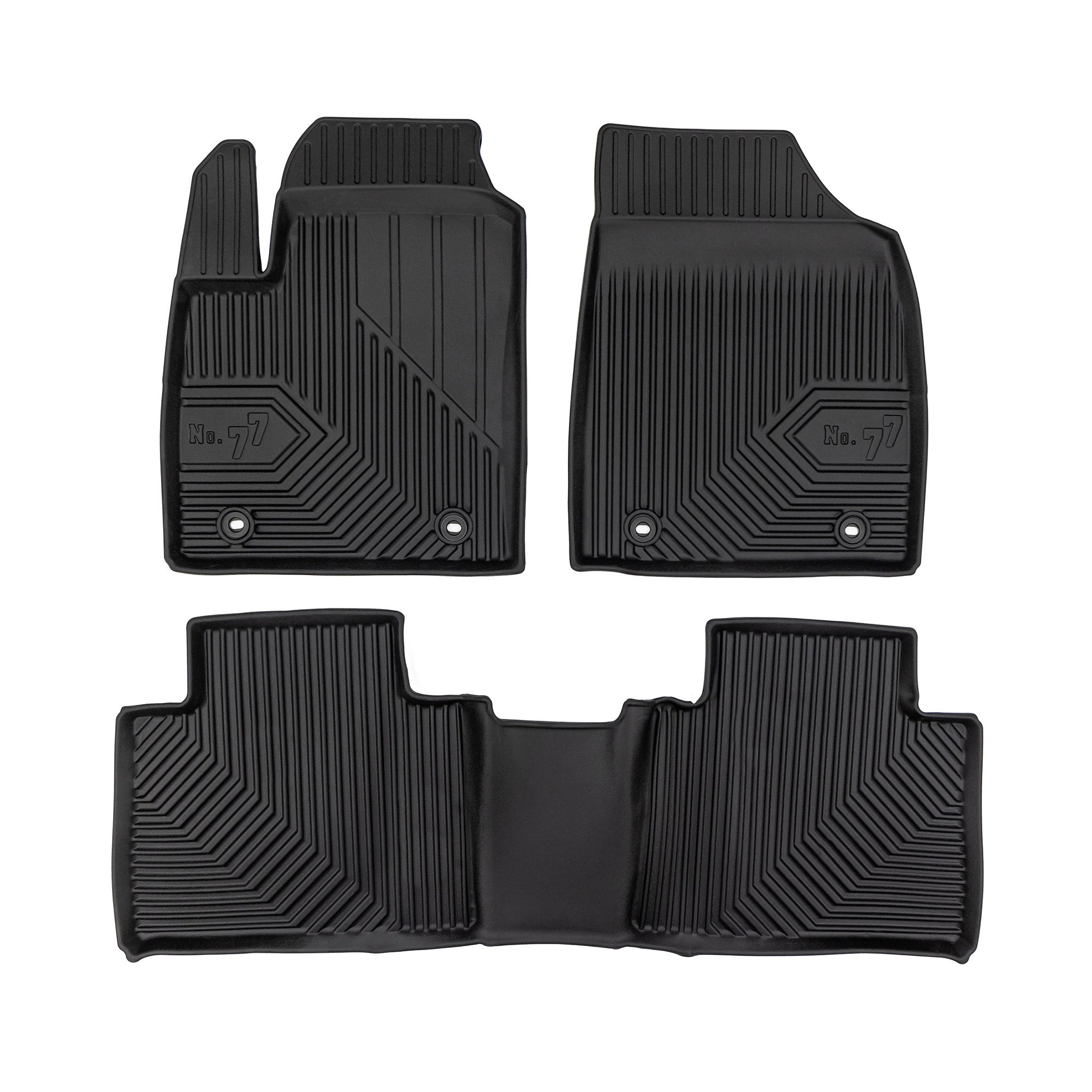Tapis de Sol de Voiture No.77 pour MG HS I 2018-2024 TPE Antidérapant Noir 3Pcs