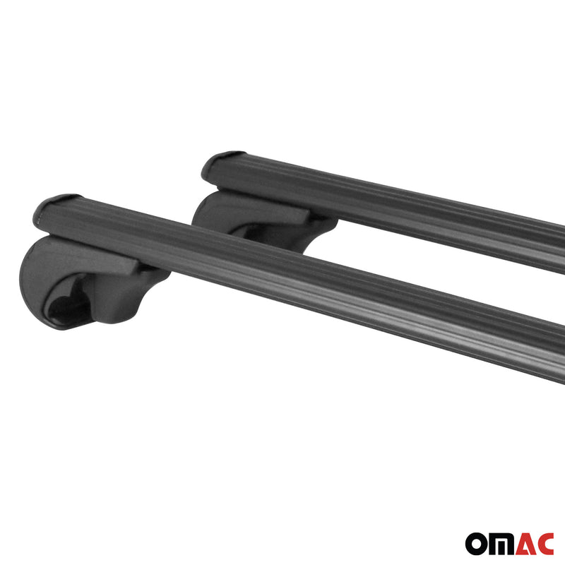 Barres de toit Transversales pour Lincoln Navigator 2018 en Alu Noir ABE