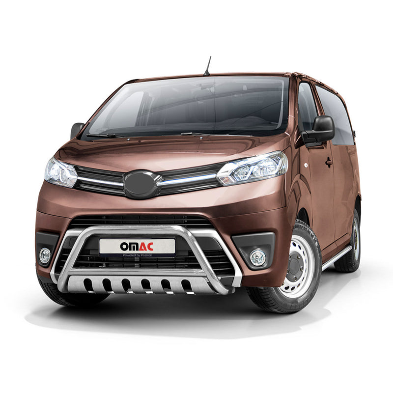 Pare-Buffle Avant Pour Toyota Proace 2016-2021 en Acier Inoxy Argent