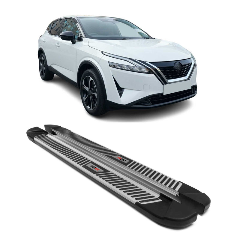 2021-2024 Nissan Qashqai Marchepieds latéraux pédale Aluminium Noir Gris 2x