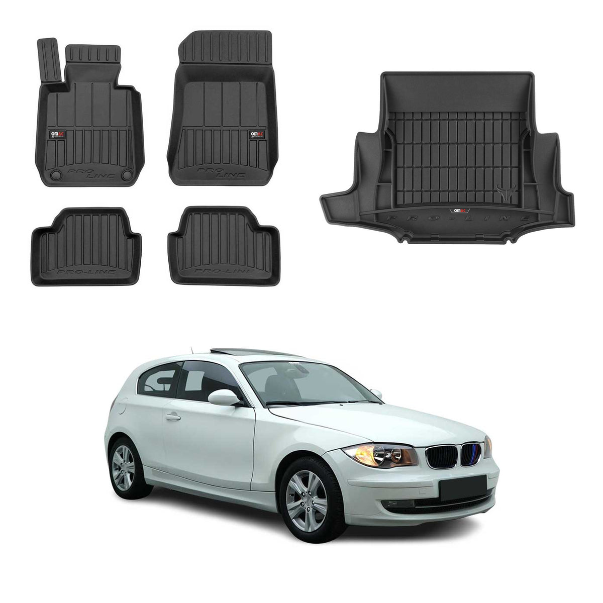 OMAC Kit Tapis de Sol et Coffre pour BMW Serie 1 E81 2007-2012