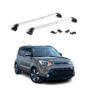 Barres de toit transversales pour Kia Soul II 2014-2019 Aluminium Gris 2x ABE
