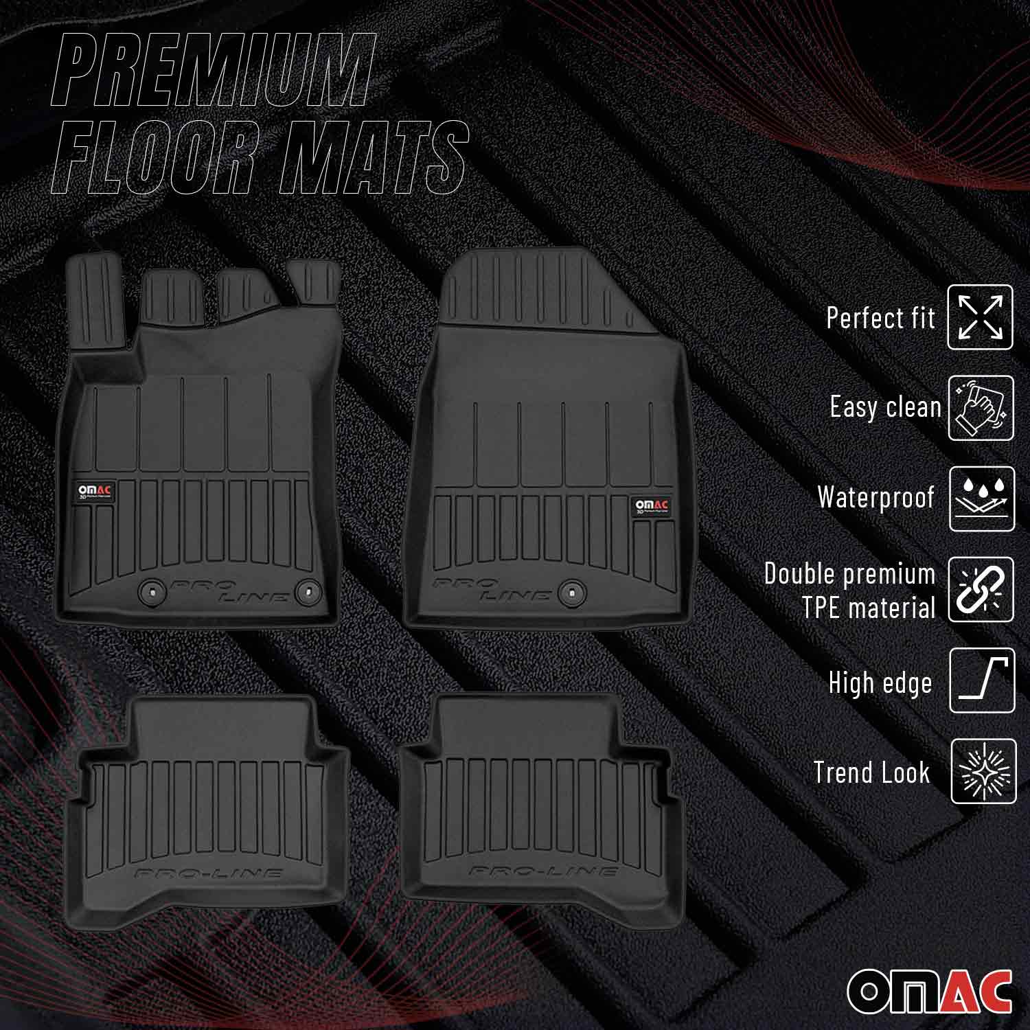 OMAC Tapis de sol en caoutchouc pour Hyundai Ioniq 2016-2022 Noir Premium