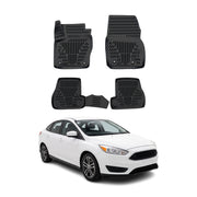 Tapis de sol pour Ford Focus 3-3.5 2011-2018 Noir 3D en Caoutchouc TPE 4Pcs