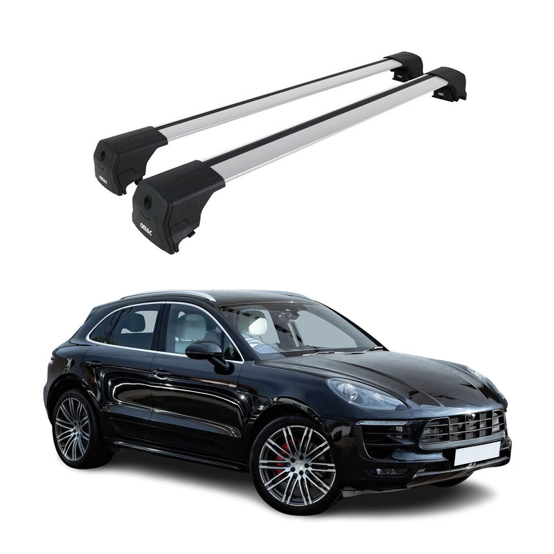 Barres De Toit Transversales pour Porsche Macan 2015-2023 Alu Gris ABE