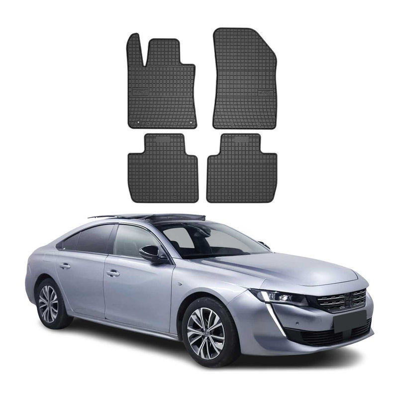 Tapis de Sol pour Peugeot 508 2018-2022 Caoutchouc Noir