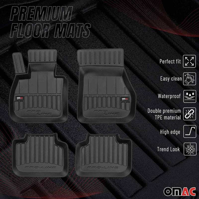 OMAC Tapis de sol caoutchouc pour BMW X1 F48 2015-2022 Noir Premium