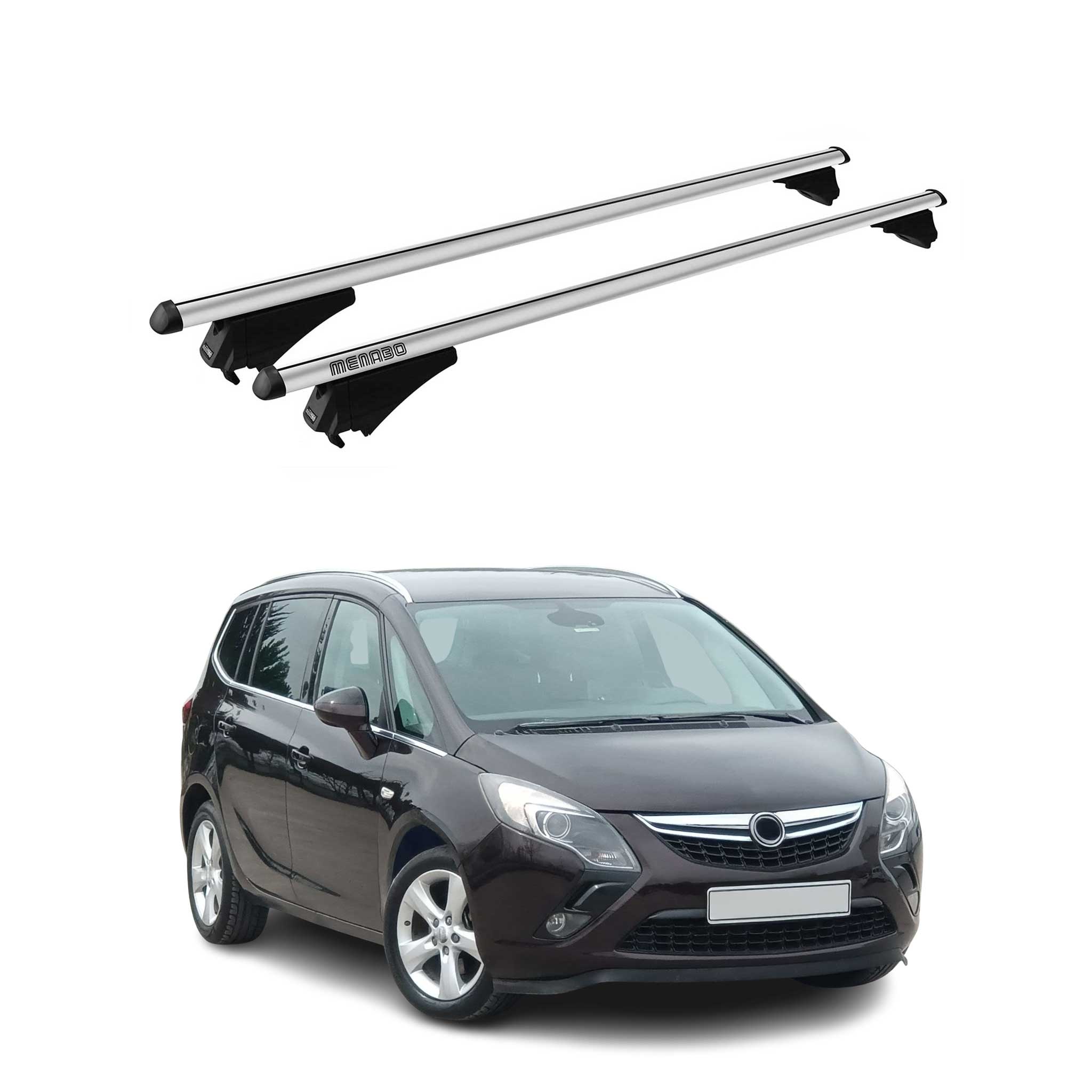 Tiger Barres de toit transversales pour Opel Zafira C Tourer 2011-19 Alu Gris 2x