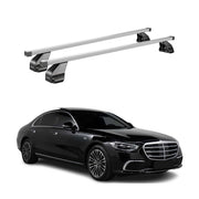 Barres de toit transversales pour Mercedes Classe S W223 2021-2026 Acier Gris 2x